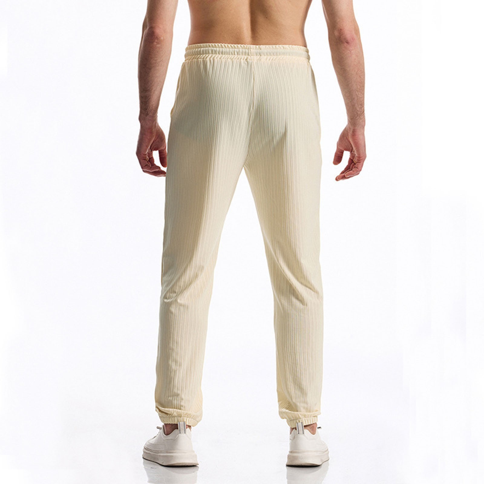 Pantalones largos ligeros y transpirables de verano para hombre: corte holgado, cómodos, versátiles para uso diario/al aire libre, lavables a máquina.